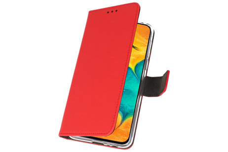 Booktype Telefoonhoesjes - Bookcase Hoesje - Wallet Case -  Geschikt voor Samsung Galaxy A30 - Rood