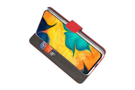 Booktype Telefoonhoesjes - Bookcase Hoesje - Wallet Case -  Geschikt voor Samsung Galaxy A30 - Rood