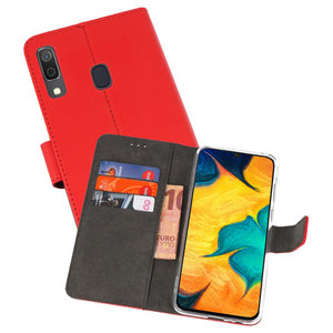 BAOHU Booktype Telefoonhoesjes - Bookcase Hoesje - Wallet Case -  Geschikt voor Samsung Galaxy A30 - Rood