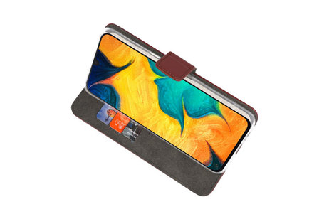 Booktype Telefoonhoesjes - Bookcase Hoesje - Wallet Case -  Geschikt voor Samsung Galaxy A30 - Bruin