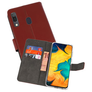 BAOHU Booktype Telefoonhoesjes - Bookcase Hoesje - Wallet Case -  Geschikt voor Samsung Galaxy A30 - Bruin