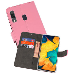 BAOHU Booktype Telefoonhoesjes - Bookcase Hoesje - Wallet Case -  Geschikt voor Samsung Galaxy A30 - Roze