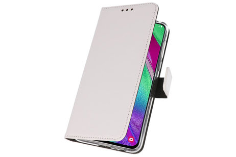 BAOHU Booktype Telefoonhoesjes - Bookcase Hoesje - Wallet Case -  Geschikt voor Samsung Galaxy A40 - Wit