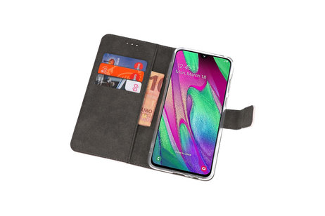 Booktype Telefoonhoesjes - Bookcase Hoesje - Wallet Case -  Geschikt voor Samsung Galaxy A40 - Wit