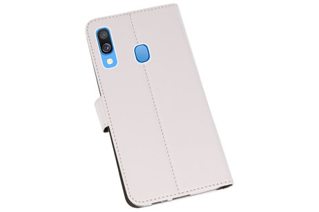 Booktype Telefoonhoesjes - Bookcase Hoesje - Wallet Case -  Geschikt voor Samsung Galaxy A40 - Wit