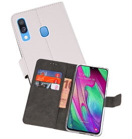 BAOHU Wallet Cases Hoesje Samsung Galaxy A40 Wit