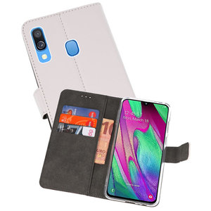 BAOHU Booktype Telefoonhoesjes - Bookcase Hoesje - Wallet Case -  Geschikt voor Samsung Galaxy A40 - Wit