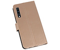 Booktype Telefoonhoesjes - Bookcase Hoesje - Wallet Case -  Geschikt voor Samsung Galaxy A70 - Goud