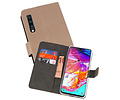 Booktype Telefoonhoesjes - Bookcase Hoesje - Wallet Case -  Geschikt voor Samsung Galaxy A70 - Goud