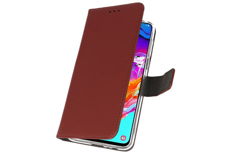 Booktype Telefoonhoesjes - Bookcase Hoesje - Wallet Case -  Geschikt voor Samsung Galaxy A70 - Bruin