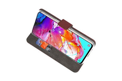 Booktype Telefoonhoesjes - Bookcase Hoesje - Wallet Case -  Geschikt voor Samsung Galaxy A70 - Bruin