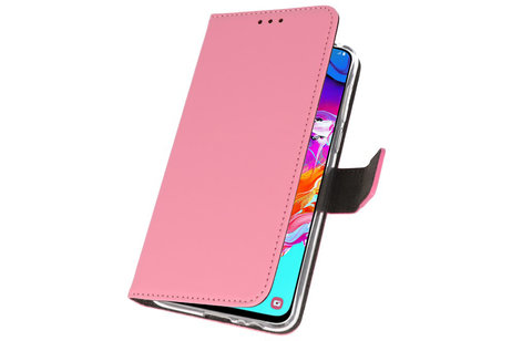 Booktype Telefoonhoesjes - Bookcase Hoesje - Wallet Case -  Geschikt voor Samsung Galaxy A70 - Roze