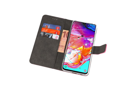 Booktype Telefoonhoesjes - Bookcase Hoesje - Wallet Case -  Geschikt voor Samsung Galaxy A70 - Roze