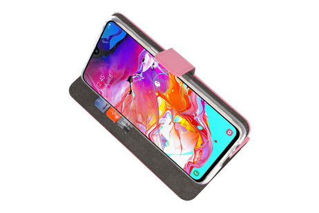 Booktype Telefoonhoesjes - Bookcase Hoesje - Wallet Case -  Geschikt voor Samsung Galaxy A70 - Roze