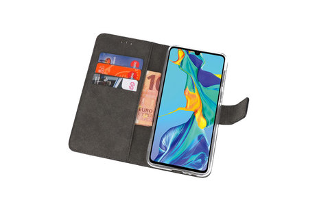 Booktype Telefoonhoesjes - Bookcase Hoesje - Wallet Case -  Geschikt voor Huawei P30 - Zwart