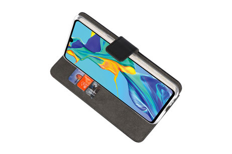 Booktype Telefoonhoesjes - Bookcase Hoesje - Wallet Case -  Geschikt voor Huawei P30 - Zwart