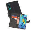 Booktype Telefoonhoesjes - Bookcase Hoesje - Wallet Case -  Geschikt voor Huawei P30 - Zwart