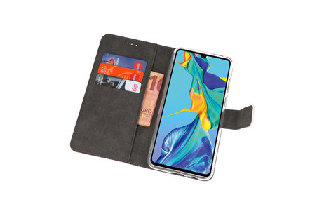 Booktype Telefoonhoesjes - Bookcase Hoesje - Wallet Case -  Geschikt voor Huawei P30 - Wit