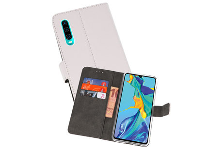 Booktype Telefoonhoesjes - Bookcase Hoesje - Wallet Case -  Geschikt voor Huawei P30 - Wit