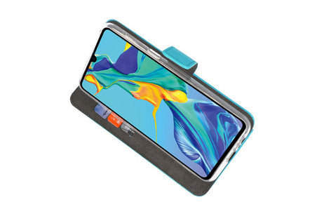 Booktype Telefoonhoesjes - Bookcase Hoesje - Wallet Case -  Geschikt voor Huawei P30 - Blauw