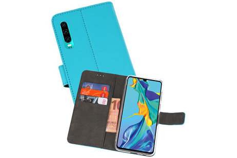 Booktype Telefoonhoesjes - Bookcase Hoesje - Wallet Case -  Geschikt voor Huawei P30 - Blauw