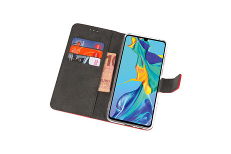 BAOHU Booktype Telefoonhoesjes - Bookcase Hoesje - Wallet Case -  Geschikt voor Huawei P30 - Rood