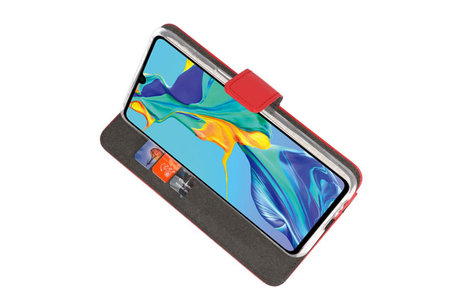 BAOHU Booktype Telefoonhoesjes - Bookcase Hoesje - Wallet Case -  Geschikt voor Huawei P30 - Rood
