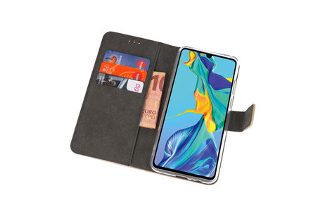 BAOHU Booktype Telefoonhoesjes - Bookcase Hoesje - Wallet Case -  Geschikt voor Huawei P30 - Goud