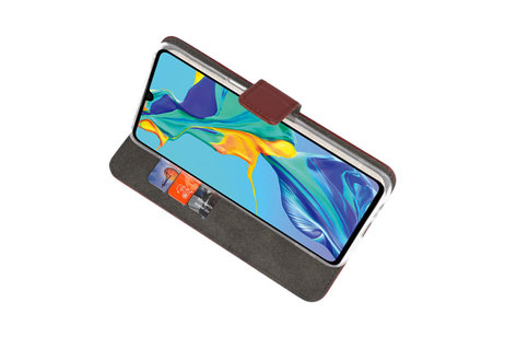 Booktype Telefoonhoesjes - Bookcase Hoesje - Wallet Case -  Geschikt voor Huawei P30 - Bruin