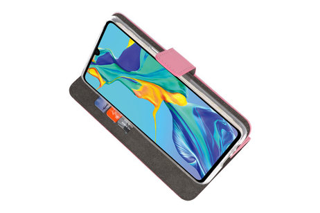 BAOHU Booktype Telefoonhoesjes - Bookcase Hoesje - Wallet Case -  Geschikt voor Huawei P30 - Roze