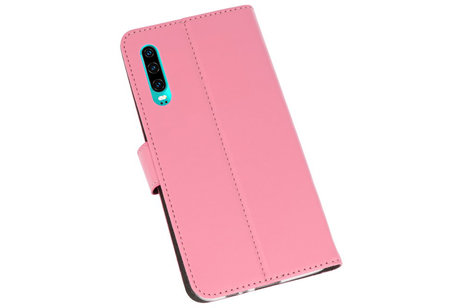 Booktype Telefoonhoesjes - Bookcase Hoesje - Wallet Case -  Geschikt voor Huawei P30 - Roze