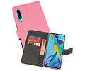 Booktype Telefoonhoesjes - Bookcase Hoesje - Wallet Case -  Geschikt voor Huawei P30 - Roze