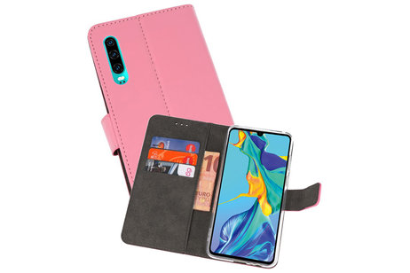 BAOHU Booktype Telefoonhoesjes - Bookcase Hoesje - Wallet Case -  Geschikt voor Huawei P30 - Roze