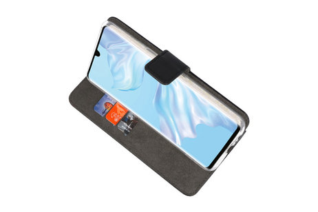 Booktype Telefoonhoesjes - Bookcase Hoesje - Wallet Case -  Geschikt voor Huawei P30 Pro - Zwart