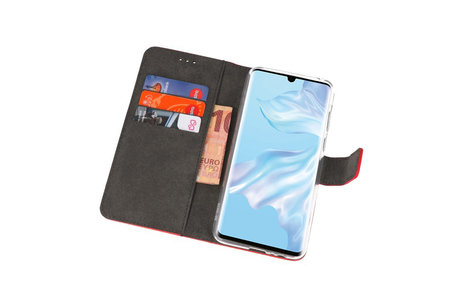 Booktype Telefoonhoesjes - Bookcase Hoesje - Wallet Case -  Geschikt voor Huawei P30 Pro - Rood