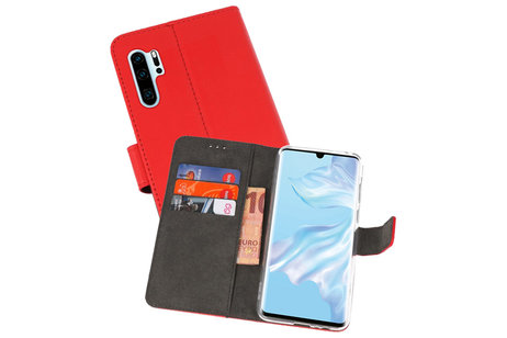 Booktype Telefoonhoesjes - Bookcase Hoesje - Wallet Case -  Geschikt voor Huawei P30 Pro - Rood