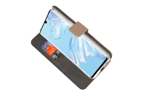 Booktype Telefoonhoesjes - Bookcase Hoesje - Wallet Case -  Geschikt voor Huawei P30 Pro - Goud