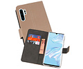 Booktype Telefoonhoesjes - Bookcase Hoesje - Wallet Case -  Geschikt voor Huawei P30 Pro - Goud