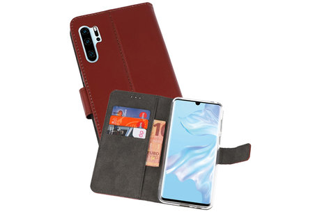 Booktype Telefoonhoesjes - Bookcase Hoesje - Wallet Case -  Geschikt voor Huawei P30 Pro - Bruin