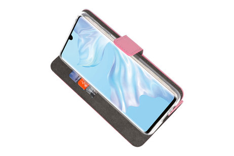 BAOHU Booktype Telefoonhoesjes - Bookcase Hoesje - Wallet Case -  Geschikt voor Huawei P30 Pro - Roze