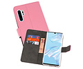 Booktype Telefoonhoesjes - Bookcase Hoesje - Wallet Case -  Geschikt voor Huawei P30 Pro - Roze