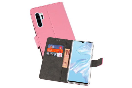 Booktype Telefoonhoesjes - Bookcase Hoesje - Wallet Case -  Geschikt voor Huawei P30 Pro - Roze