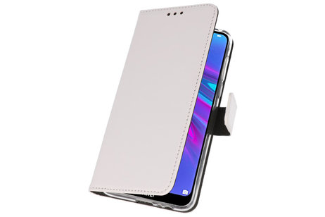 Booktype Telefoonhoesjes - Bookcase Hoesje - Wallet Case -  Geschikt voor Huawei Y6 / Y6 Prime 2019 - Wit