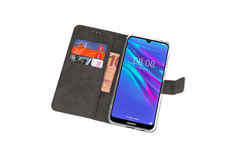 BAOHU Booktype Telefoonhoesjes - Bookcase Hoesje - Wallet Case -  Geschikt voor Huawei Y6 / Y6 Prime 2019 - Wit