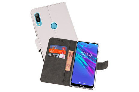 BAOHU Booktype Telefoonhoesjes - Bookcase Hoesje - Wallet Case -  Geschikt voor Huawei Y6 / Y6 Prime 2019 - Wit