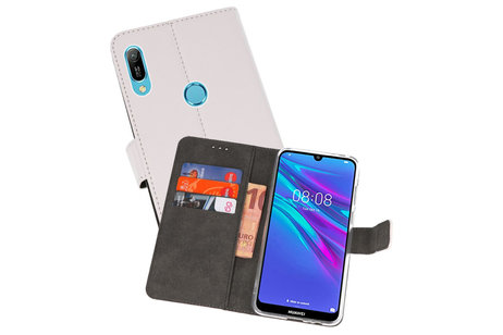 Booktype Telefoonhoesjes - Bookcase Hoesje - Wallet Case -  Geschikt voor Huawei Y6 / Y6 Prime 2019 - Wit