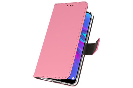 Booktype Telefoonhoesjes - Bookcase Hoesje - Wallet Case -  Geschikt voor Huawei Y6 / Y6 Prime 2019 - Roze