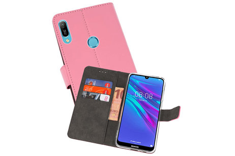 Booktype Telefoonhoesjes - Bookcase Hoesje - Wallet Case -  Geschikt voor Huawei Y6 / Y6 Prime 2019 - Roze