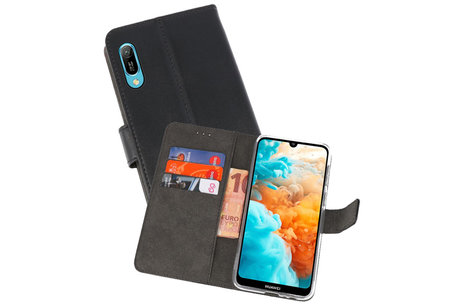 Booktype Telefoonhoesjes - Bookcase Hoesje - Wallet Case -  Geschikt voor Huawei Y6 Pro 2019 - Zwart