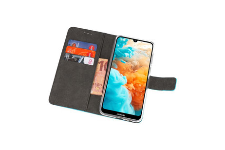 Booktype Telefoonhoesjes - Bookcase Hoesje - Wallet Case -  Geschikt voor Huawei Y6 Pro 2019 - Blauw